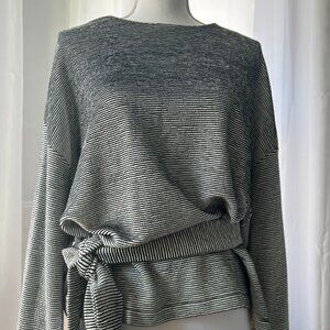 French Connection Striped Viscose Slouchy Top.
